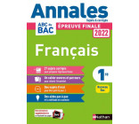 ANNALES BAC 2022 - FRANCAIS 1RE - CORRIGE
