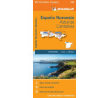 CARTE REGIONALE ESPAGNE NORD-OUEST : ASTURIAS CANTABRIA