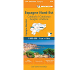 Carte Régionale Espagne Nord-Est : Cataluña / Catalunya,  Aragon,  Andorra