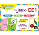 MES JEUX DU CE1 EN FRANCAIS, MATHS, ANGLAIS - 9 JEUX EDUCATIFS - 120 CARTES