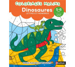 COLORIAGES MALINS - LES DINOSAURES LETTRES ET NOMBRES - 5-6 ANS GS