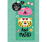 ANI MASKS - 6 MASQUES EN PAPIER A DECORER AVEC DES STICKERS FLUO