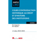 Cours d'introduction historique au droit et d'histoire des institutions