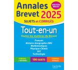 Annales BREVET 2025 - Tout-en-un 3e (Toutes les matières) - sujets et corrigés