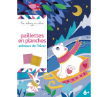 Paillettes en planche - animaux de l'hiver - pochette avec accessoires