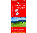 Carte Nationale Vietnam Laos Cambodge / Vietnam Laos Cambodia