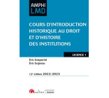 Cours d'Introduction historique au droit et d'Histoire des institutions