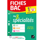 Fiches bac - Mes 3 spécialités 1re générale : Maths, SES, HGGSP