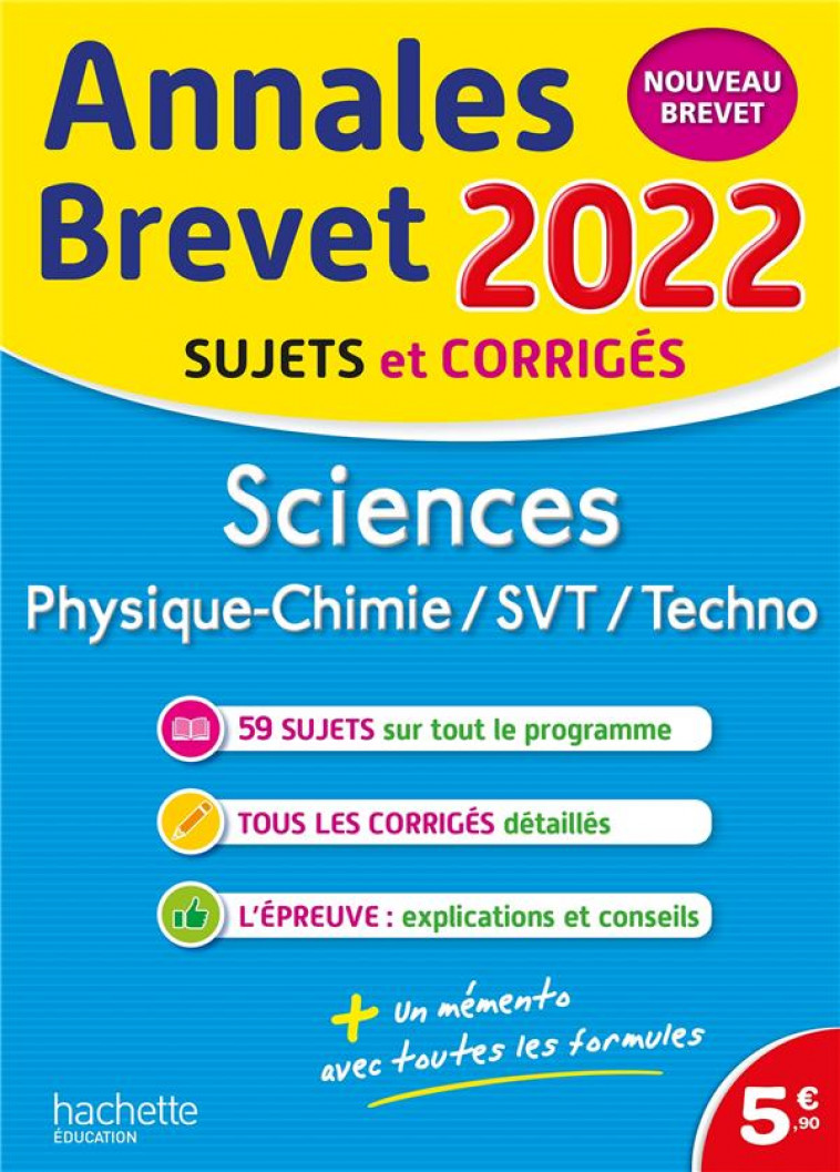 ANNALES BREVET 2022 SCIENCES - DESSAINT/GORILLOT - HACHETTE