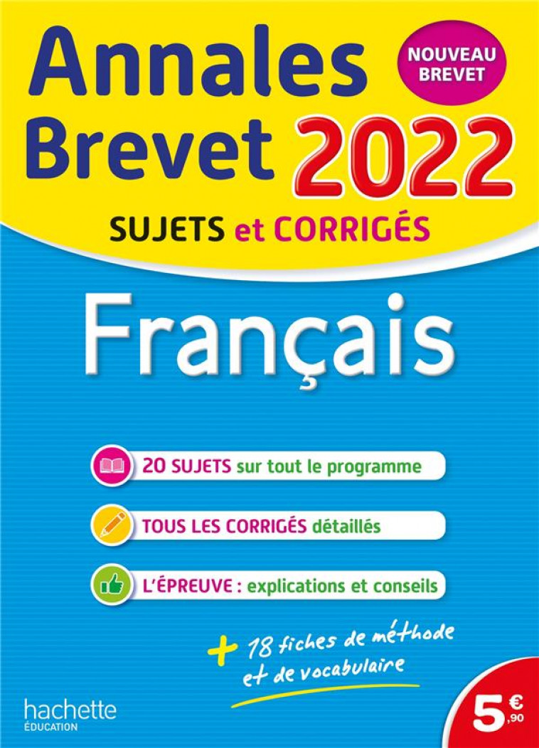 ANNALES BREVET 2022 FRANCAIS - REAUTE/LASKAR - HACHETTE