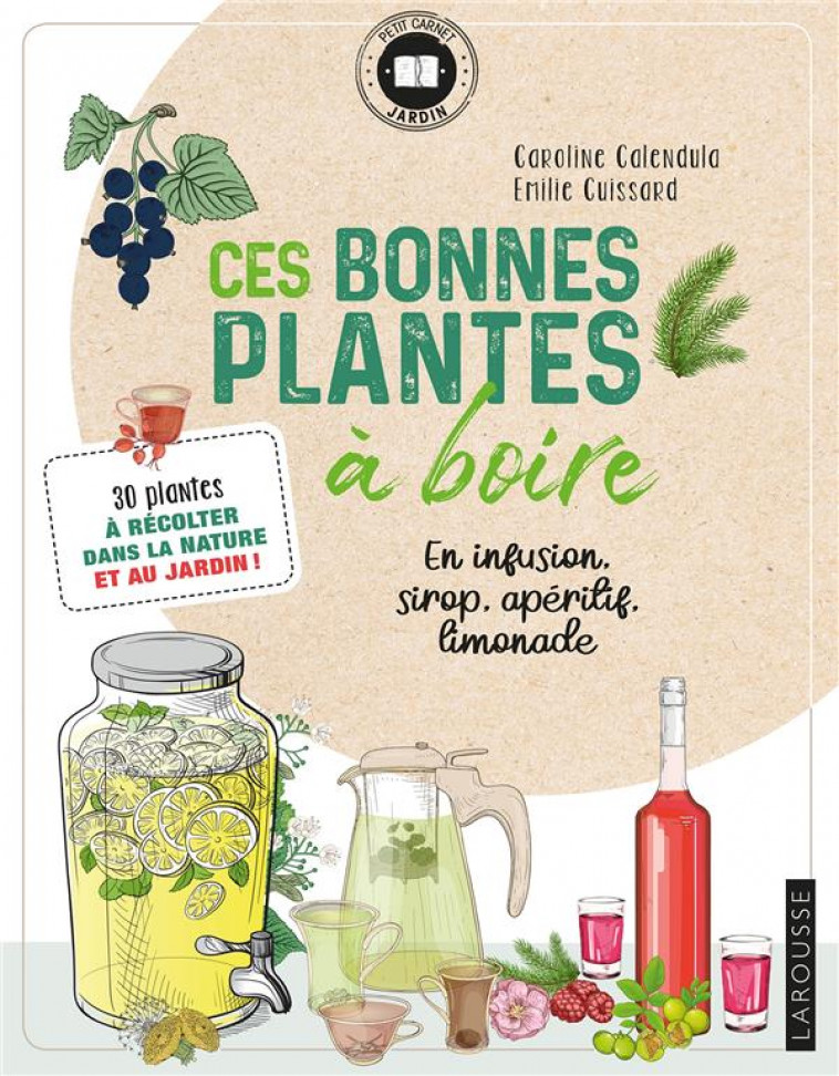CES BONNES PLANTES A BOIRE - 30 PLANTES A RECOLTER DANS LA NATURE ET AU JARDIN ! - EMILIE CUISSARD - LAROUSSE