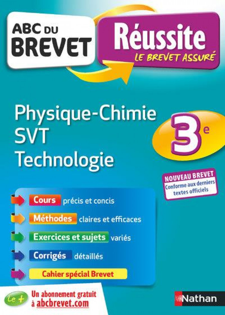 ABC REUSSITE BREVET PHYSIQUE-CHIMIE SVT TECNOLOGIE 3E - COPPENS/DOERLER - CLE INTERNAT