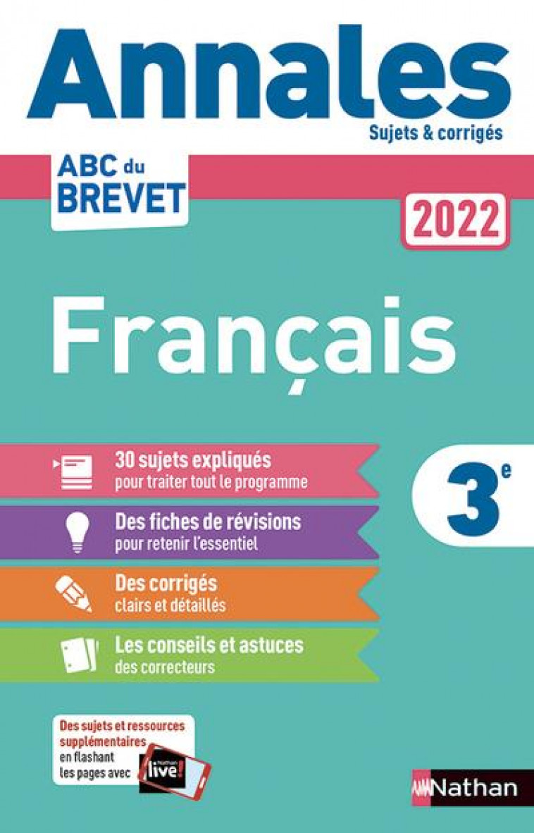ANNALES BREVET 2022 - FRANCAIS - CORRIGE - BOUHOURS THOMAS - CLE INTERNAT