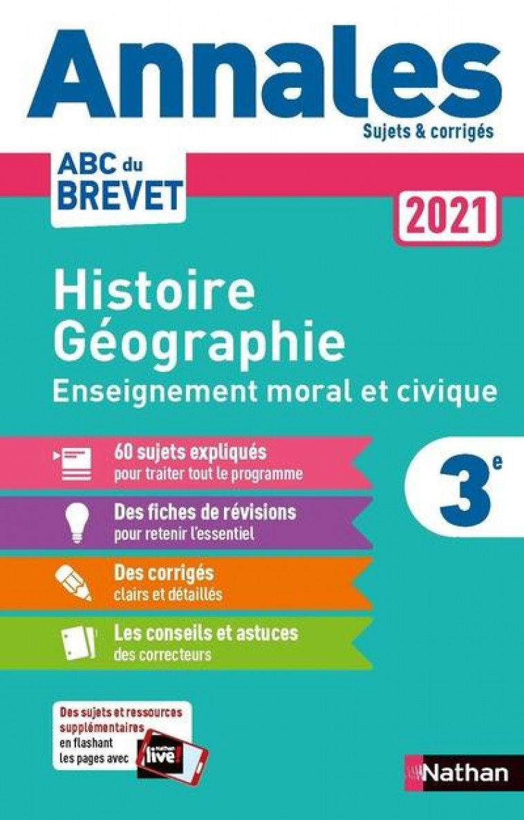 ANNALES BREVET 2021 HISTOIRE GEOGRAPHIE ENSEIGNEMENT MORAL ET CIVIQUE - CORRIGE - PRALON/GENET - CLE INTERNAT