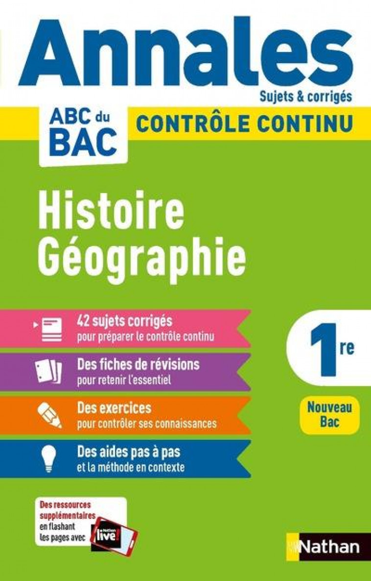 ANNALES ABC DU BAC 2021 - HISTOIRE-GEOGRAPHIE 1RE - CORRIGE - VOL09 - MARZIN/BENBASSAT - CLE INTERNAT