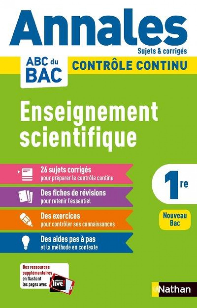 ANNALES ABC DU BAC 2021 - ENSEIGNEMENT SCIENTIFIQUE 1RE - CORRIGE - VOL11 - COPPENS/LAFOND - CLE INTERNAT