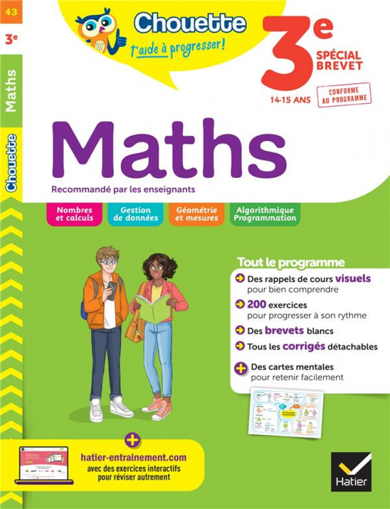 MATHS 3E - CAHIER DE REVISION ET D-ENTRAINEMENT - BONNEFOND/DAVIAUD - HATIER SCOLAIRE