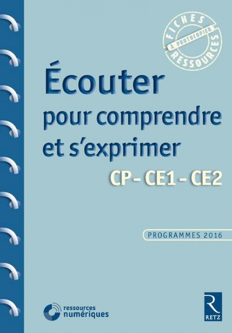 ECOUTER POUR COMPRENDRE ET S-EXPRIMER CP-CE1-CE2 + CD ROM - LAMBLIN/MONCHOUX - RETZ