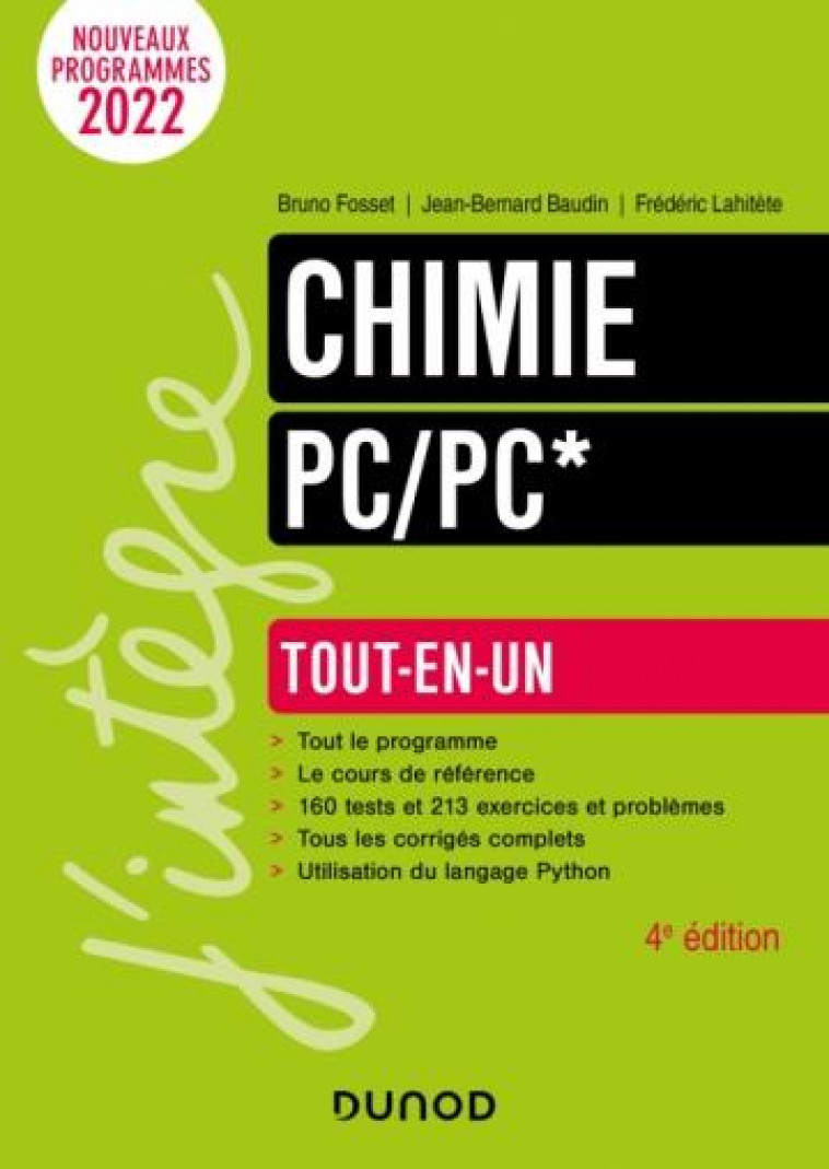 CHIMIE TOUT-EN-UN PC/PC* - 4E ED. - BAUDIN/LAHITETE - DUNOD