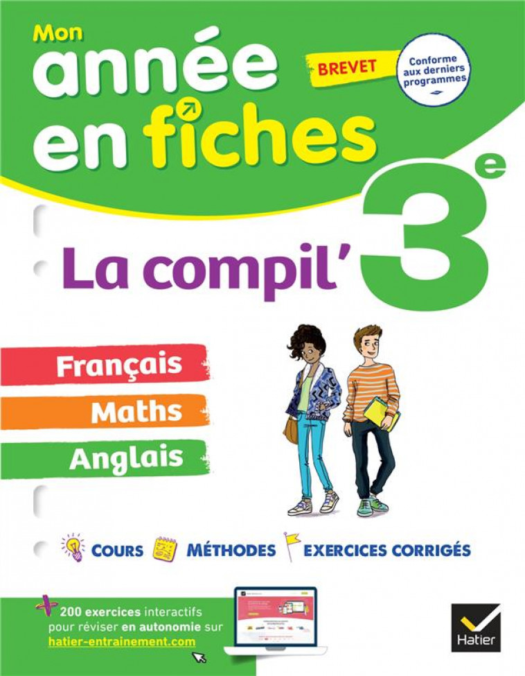 LA COMPIL- 3E / BREVET : FRANCAIS, MATHS ET ANGLAIS - FICHES DE REVISION & EXERCICES DANS TOUTES LES - XXX - HATIER SCOLAIRE