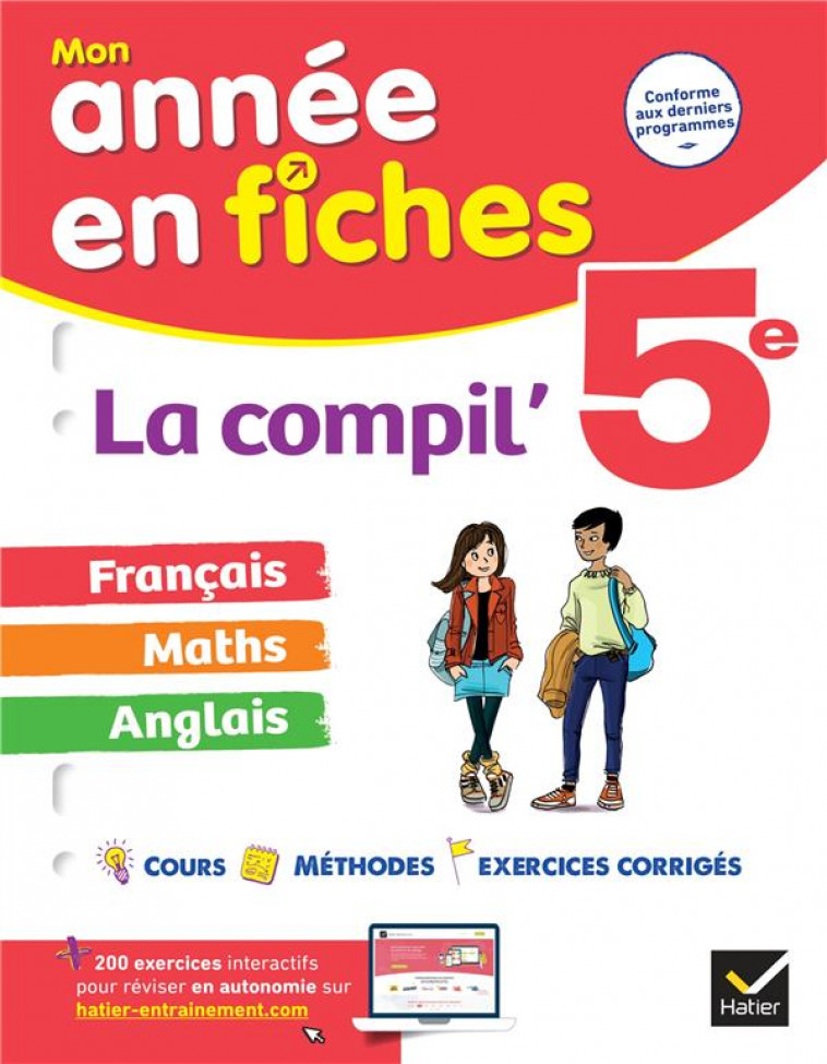 LA COMPIL- 5E  : FRANCAIS, MATHS ET ANGLAIS - FICHES DE REVISION & EXERCICES DANS TOUTES LES MATIERE - XXX - HATIER SCOLAIRE