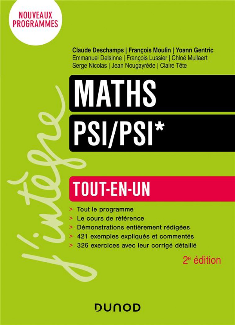 MATHS TOUT-EN-UN PSI/PSI* - 2E ED. - DESCHAMPS/MOULIN - DUNOD