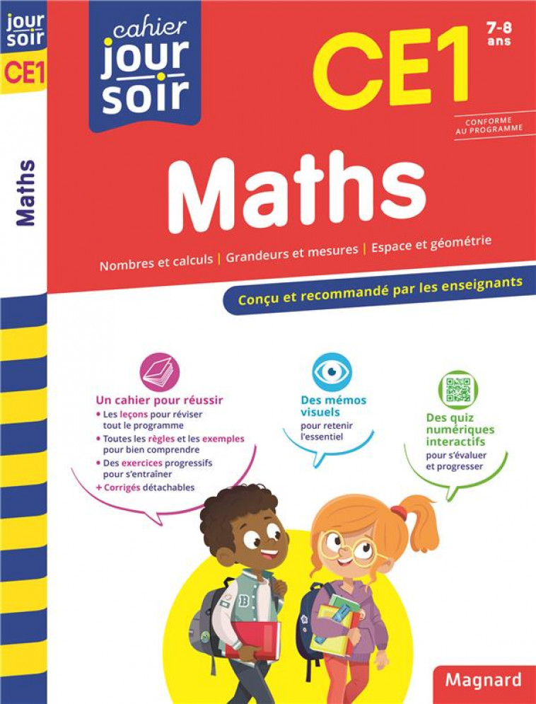 MATHS CE1 - CAHIER JOUR SOIR - CONCU ET RECOMMANDE PAR LES ENSEIGNANTS - SEMENADISSE BERNARD - MAGNARD