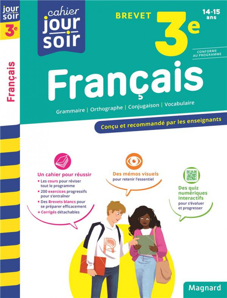 FRANCAIS 3E BREVET - CAHIER JOUR SOIR - CONCU ET RECOMMANDE PAR LES ENSEIGNANTS - RANDANNE/DUBUS - MAGNARD