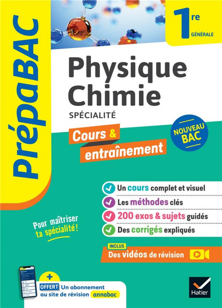 PREPABAC PHYSIQUE-CHIMIE 1RE GENERALE (SPECIALITE) - NOUVEAU PROGRAMME DE PREMIERE - CARRASCO/CHAUVIN - HATIER SCOLAIRE