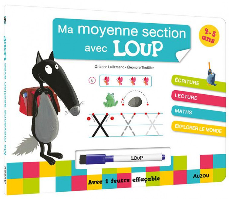 MA MOYENNE SECTION AVEC LOUP - LIVRE-ARDOISE - LALLEMAND/THUILLIER - PHILIPPE AUZOU