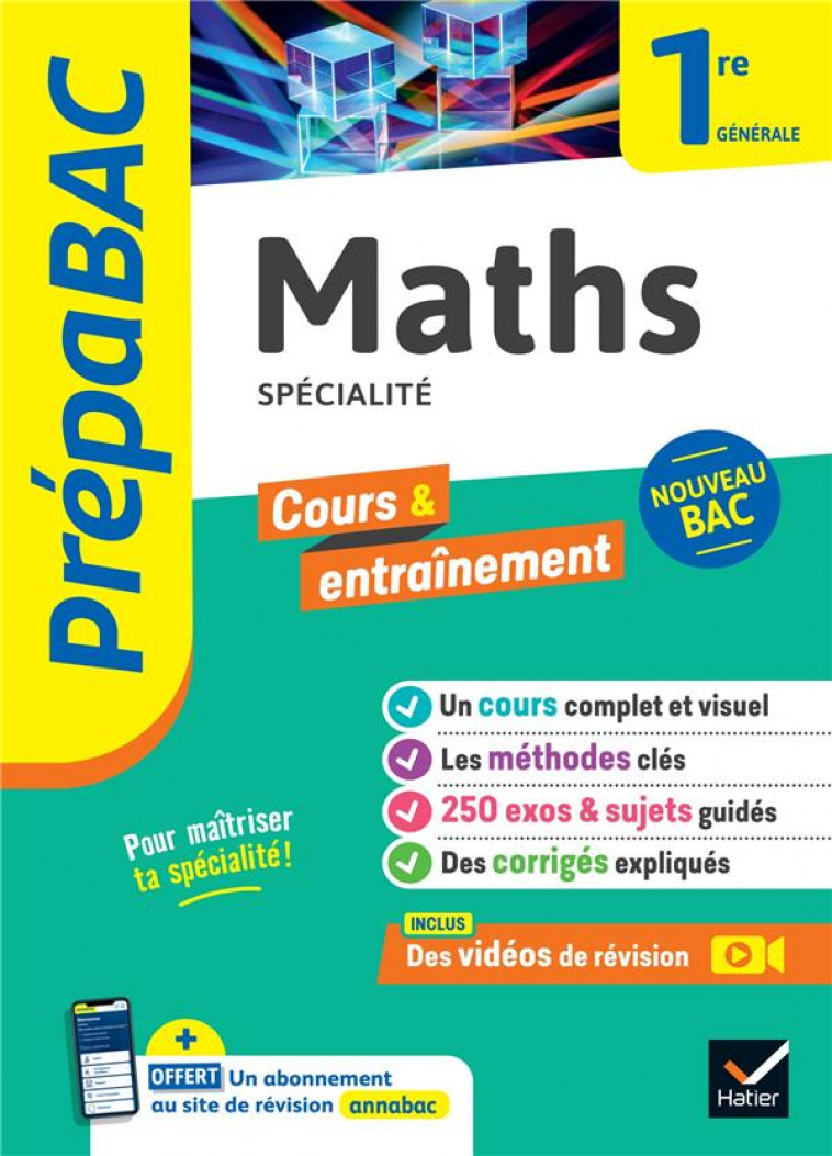 PREPABAC MATHS 1RE GENERALE (SPECIALITE) - NOUVEAU PROGRAMME DE PREMIERE - ABADIE/MEYER/SALMON - HATIER SCOLAIRE