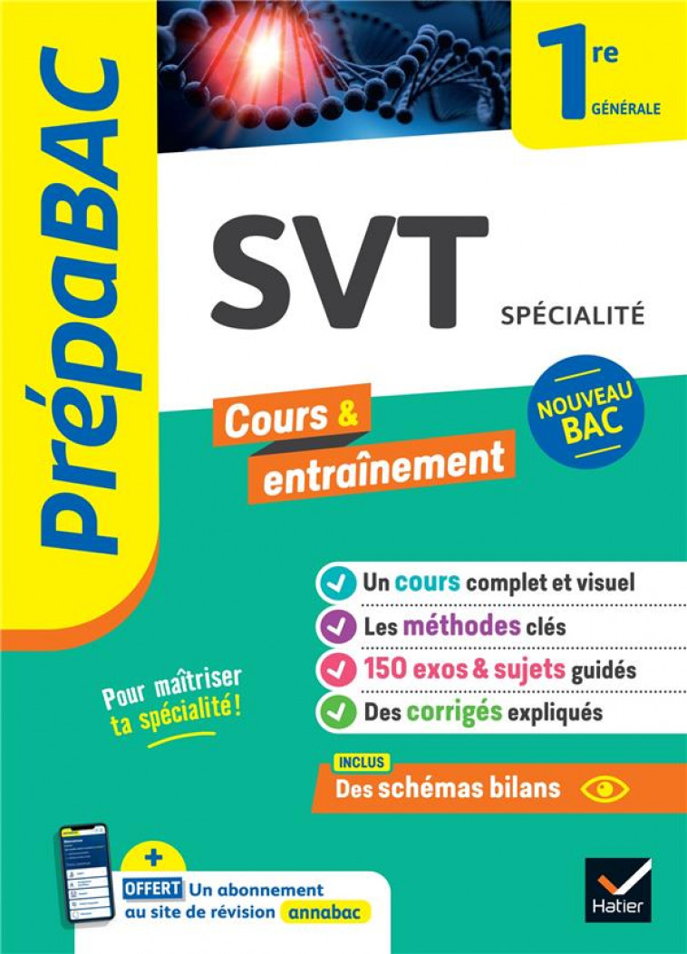 PREPABAC SVT 1RE GENERALE (SPECIALITE) - NOUVEAU PROGRAMME DE PREMIERE - DUCASSE/FORICHON/VAH - HATIER SCOLAIRE