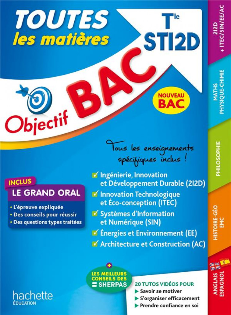 OBJECTIF BAC 2024 - TERM STI2D TOUTES LES MATIERES - BENGUELLA/BLANC/YAHI - HACHETTE