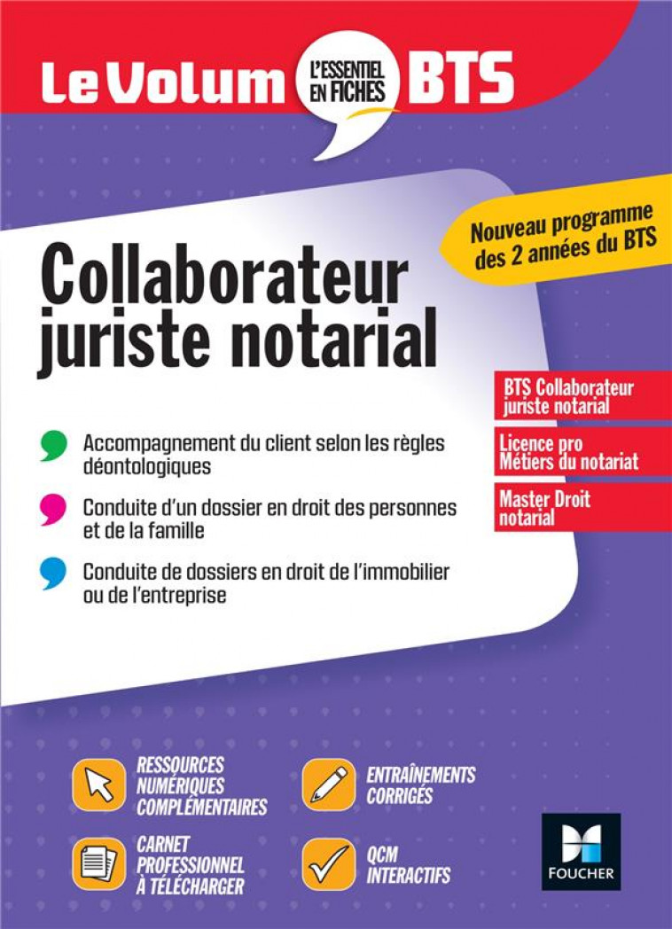 LE VOLUM- BTS - COLLABORATEUR JURISTE NOTARIAL - BOUZOUINA - FOUCHER