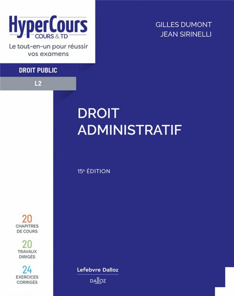 DROIT ADMINISTRATIF 15ED - DUMONT/SIRINELLI - DALLOZ