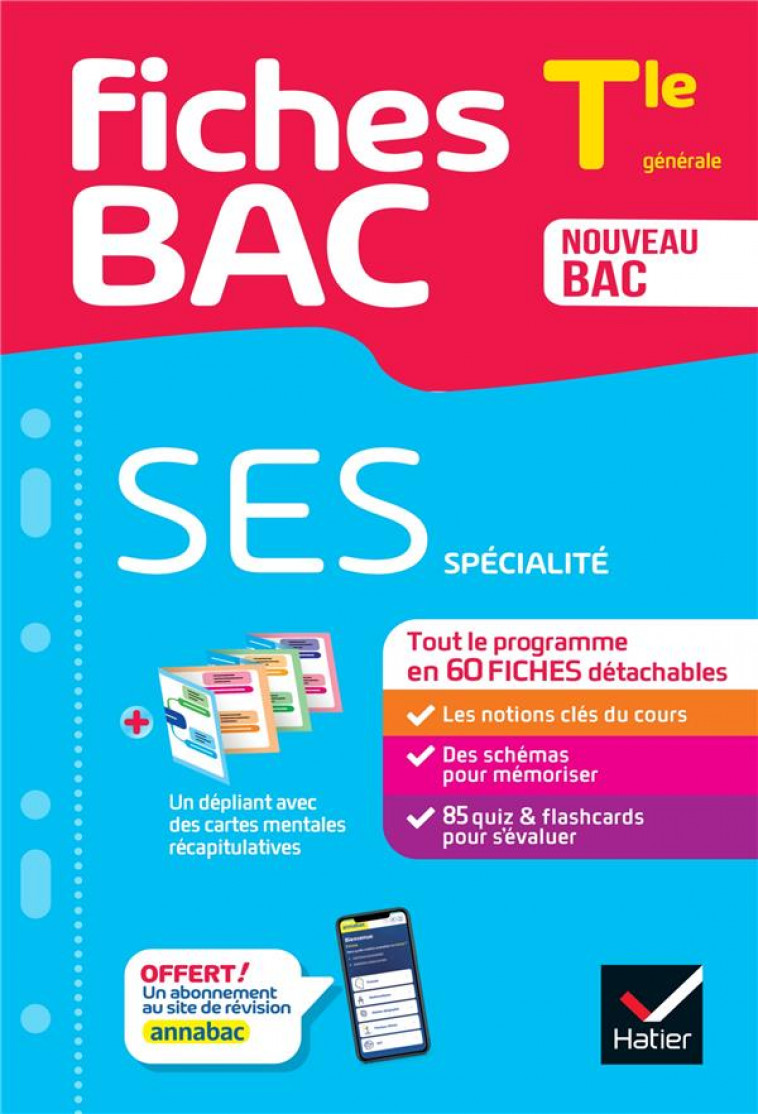 FICHES BAC SES TLE (SPECIALITE) - BAC 2024 - TOUT LE PROGRAMME EN FICHES DE REVISION DETACHABLES - BACHELERIE-MARTEAU - HATIER SCOLAIRE