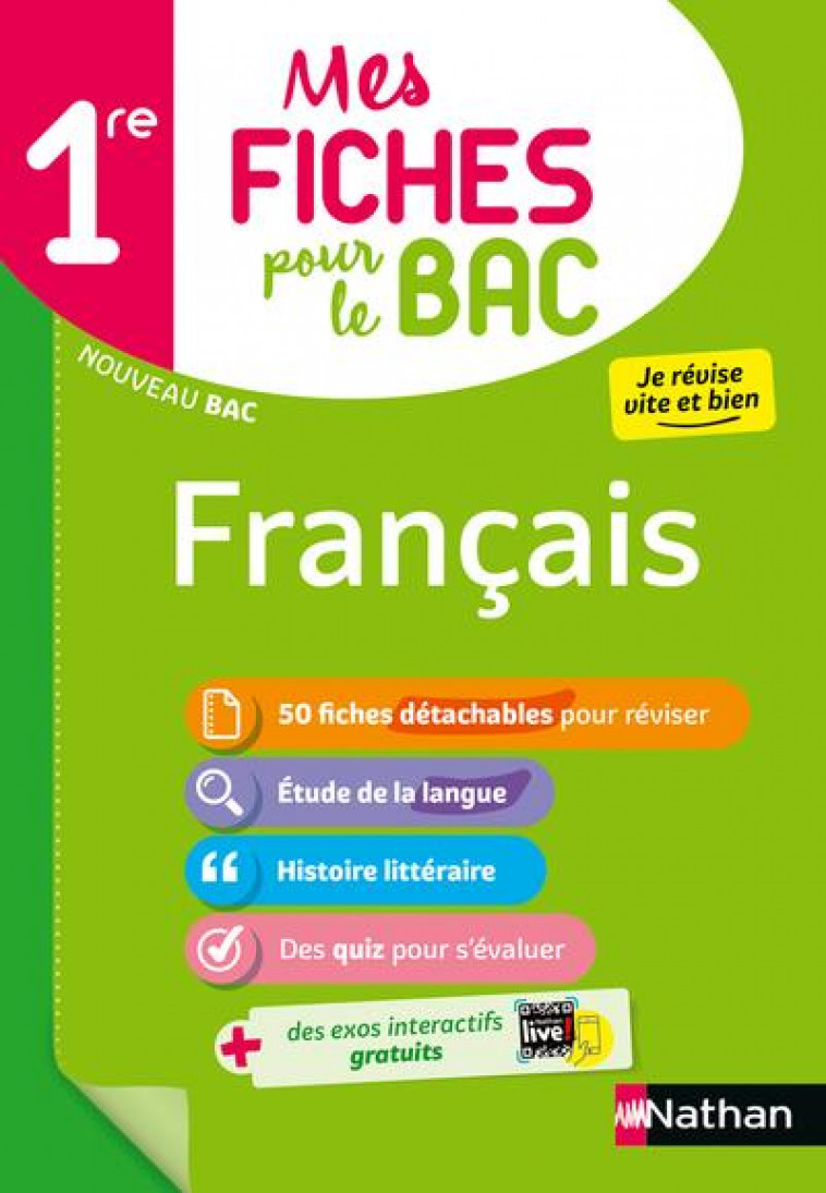 MES FICHES POUR LE BAC 1RE FRANCAIS - CASSOU-NOGUES/HEBERT - CLE INTERNAT