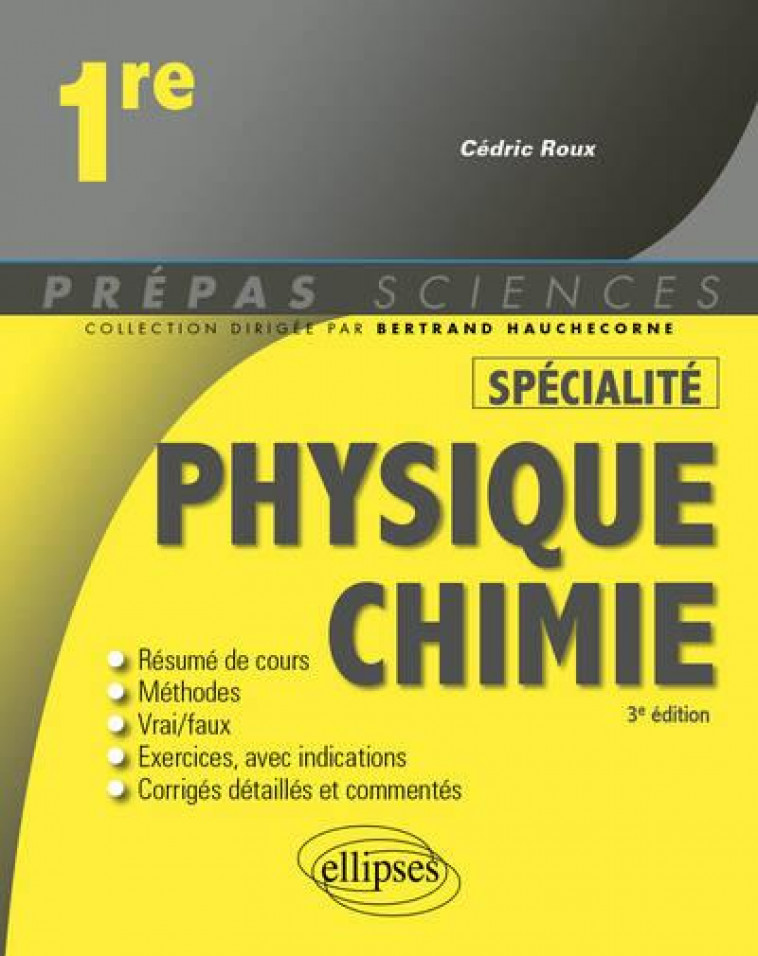 SPECIALITE PHYSIQUE-CHIMIE - PREMIERE - ROUX CEDRIC - ELLIPSES MARKET