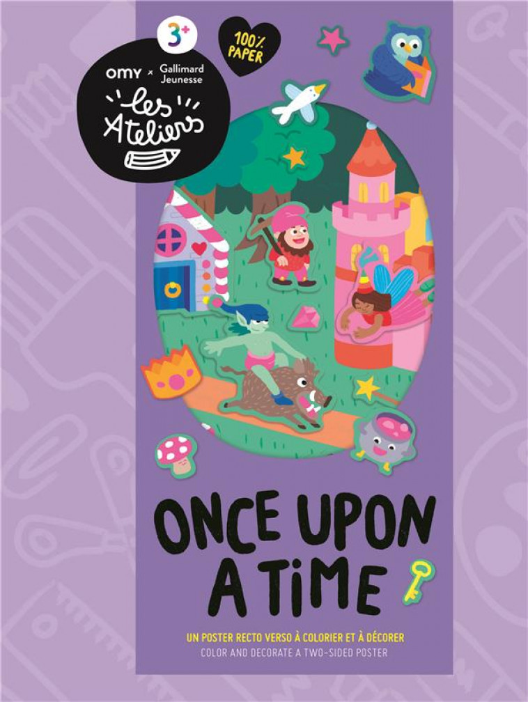 ONCE UPON A TIME - UN POSTER RECTO VERSO A COLORIER ET A DECOUPER - COLLECTIF - NC