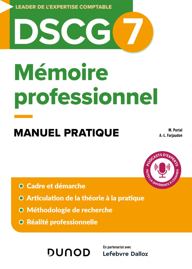 DSCG 7 - Mémoire professionnel - Marine Portal, Anne-Laure Farjaudon - DUNOD