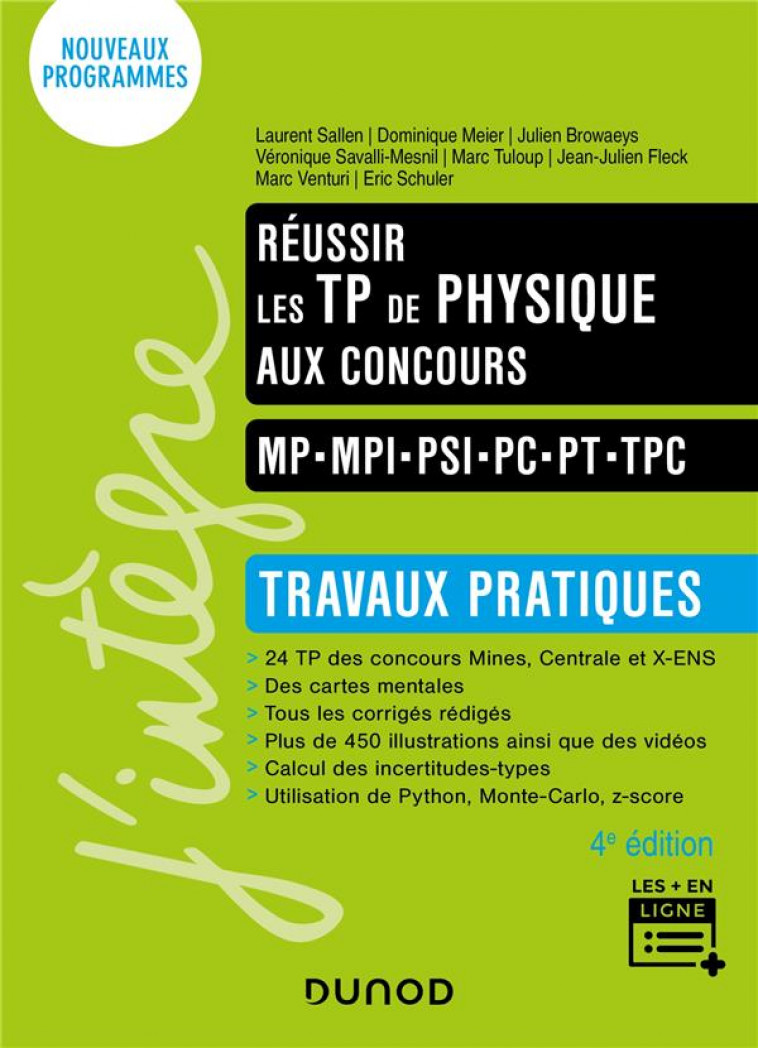 REUSSIR LES TP DE PHYSIQUE AUX CONCOURS - 4E ED. - SALLEN/BROWAEYS - DUNOD