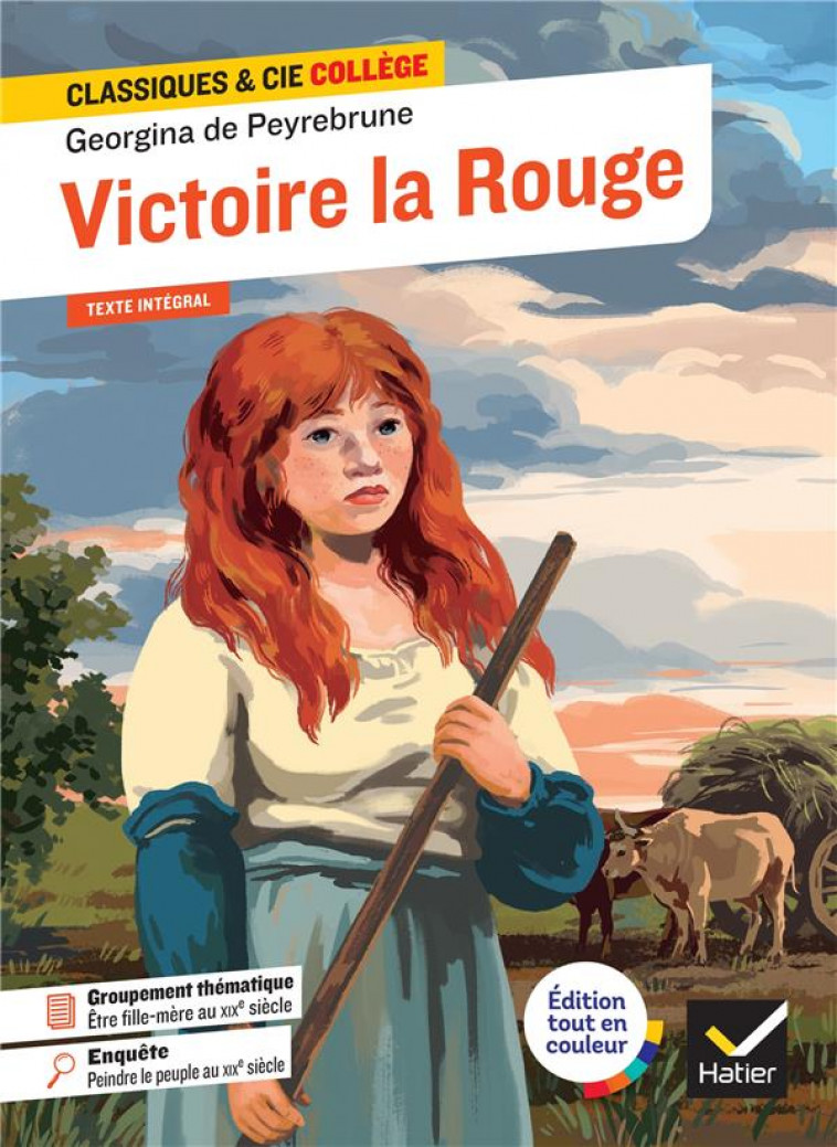 VICTOIRE LA ROUGE - SUIVI D-UNE ENQUETE :  PEINDRE LE PEUPLE AU XIXE SIECLE - DE PEYREBRUNE - HATIER SCOLAIRE