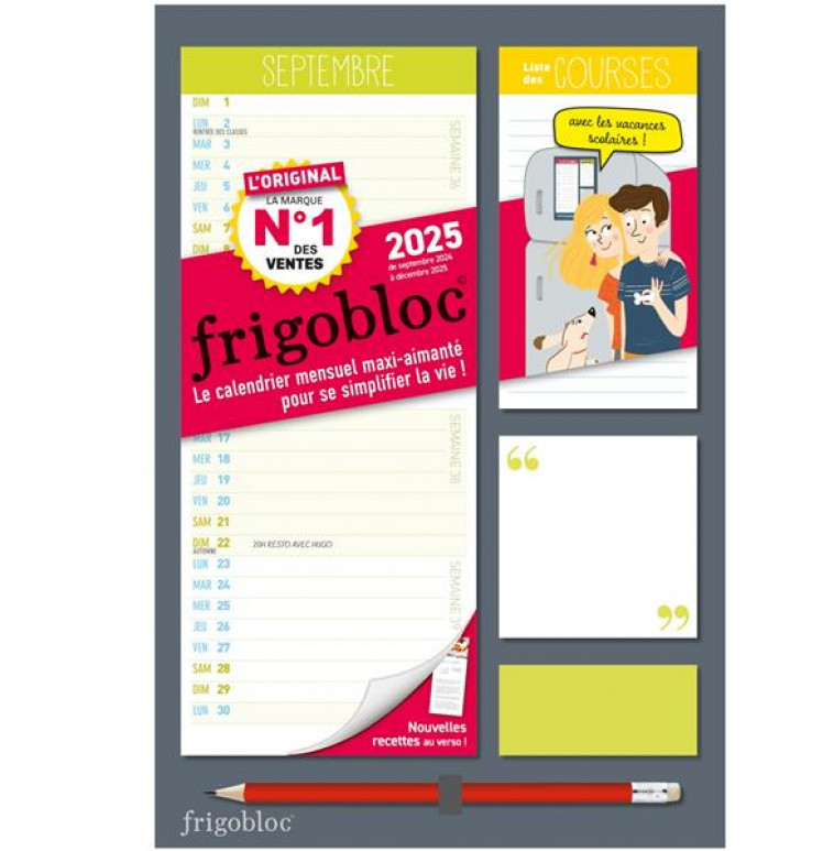 MINI FRIGOBLOC MENSUEL 2025 - CALENDRIER D-ORGANISATION FAMILIALE / MOIS (DE SEPT. 2024 A DEC. 2025) - COLLECTIF - NC