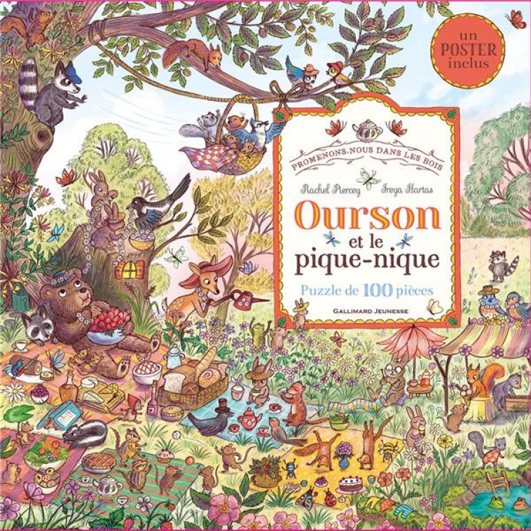 PROMENONS-NOUS DANS LES BOIS - OURSON ET LE PIQUE-NIQUE - PUZZLE DE 100 PIECES - PIERCEY RACHEL - GALLIMARD