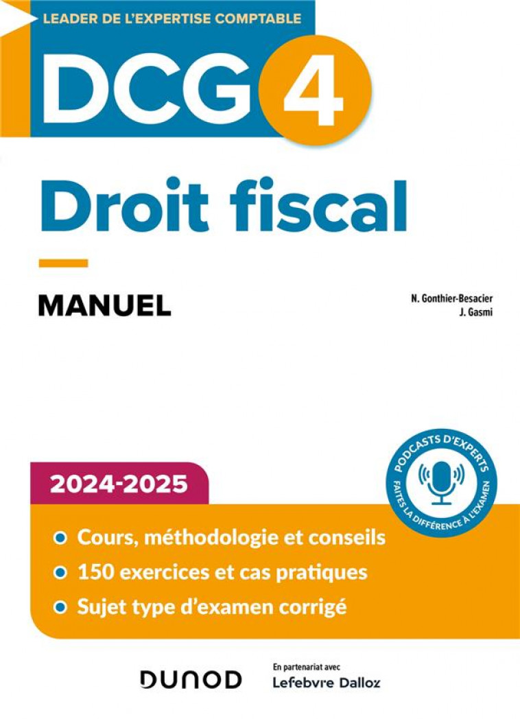 DCG 4 - DROIT FISCAL - MANUEL 2024-2025 - GONTHIER-BESACIER - DUNOD