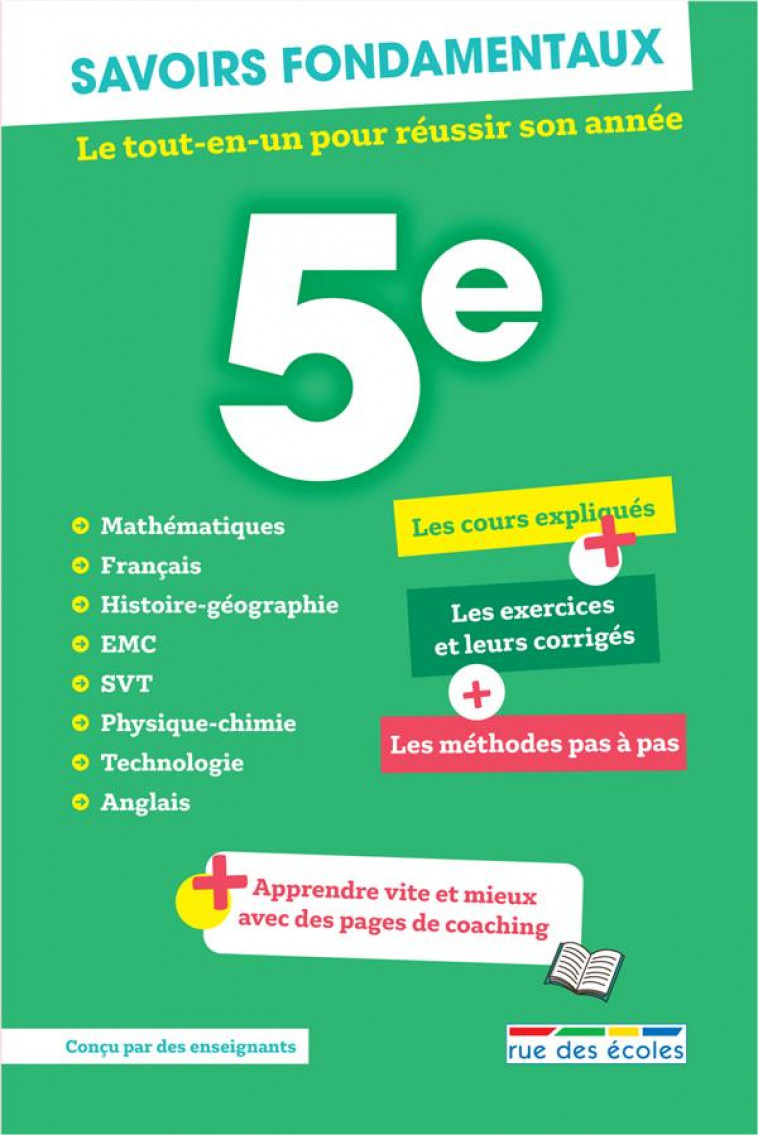 SAVOIRS FONDAMENTAUX 5E - LE TOUT-EN-UN POUR REUSSIR SON ANNEE + APPRENDRE VITE ET MIEUX AVEC DES PA - COLLECTIF - ANNALES-RDECOLE