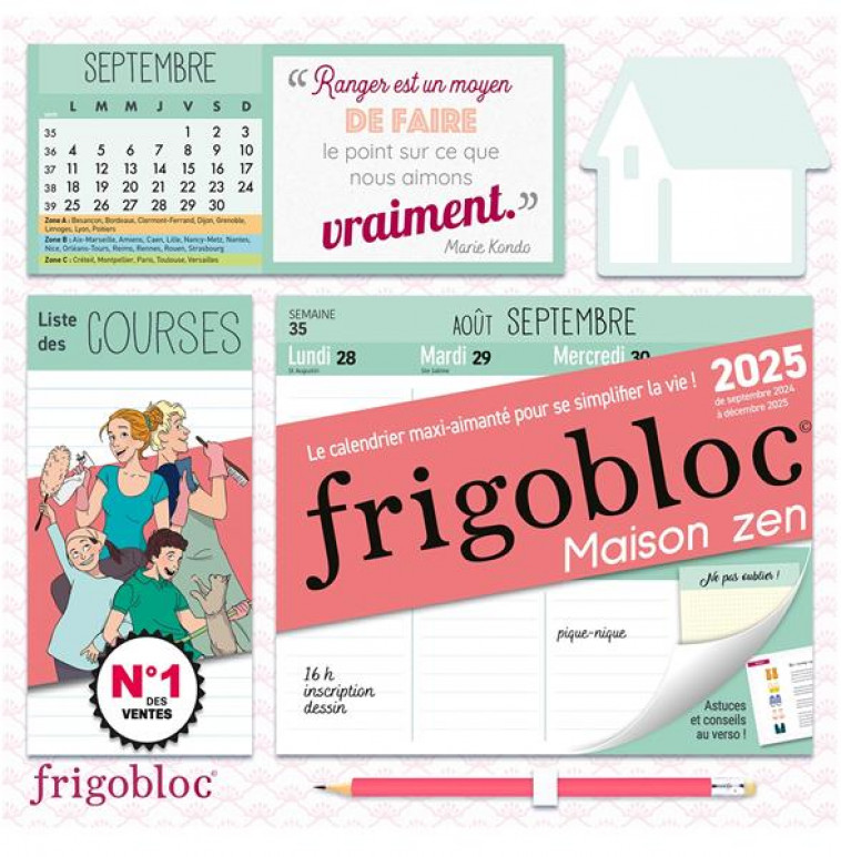 FRIGOBLOC HEBDOMADAIRE 2025 MAISON ZEN (DE SEPT. 2024 A DEC. 2025) - COLLECTIF - NC