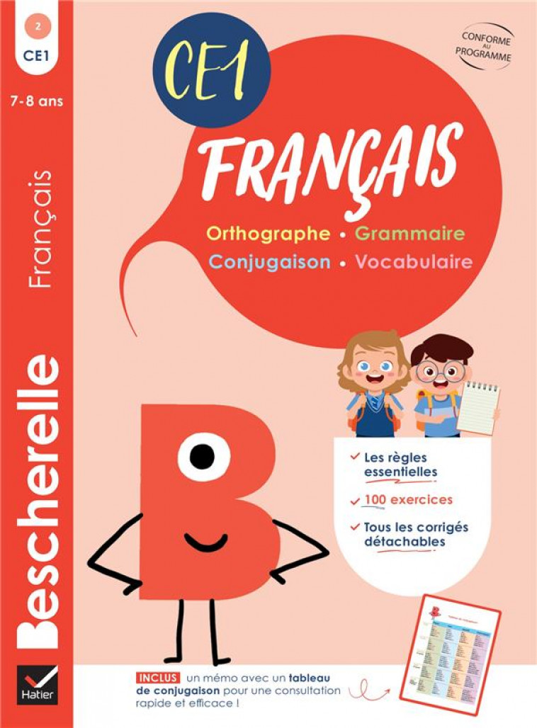 BESCHERELLE FRANCAIS CE1 - 7 ANS - MON CAHIER D-ENTRAINEMENT FRANCAIS - VIRZI-ROUSTAN V. - HATIER SCOLAIRE