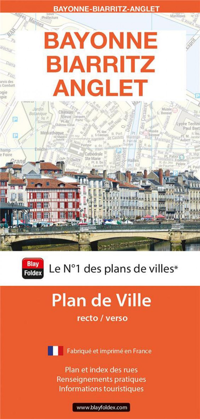 BAYONNE-BIARRITZ-ANGLET 2024 - PLAN DE VILLE - BLAY-FOLDEX - MICHELIN