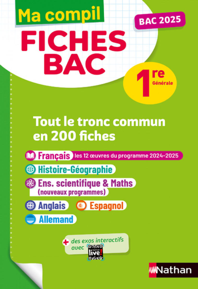 Ma Compil Fiches BAC 1re - Cassou-Noguès Anne, Hébert Séléna, Jolles Elsa, Rajot Alain, Fouletier Fredéric, Camara Christian, Gaston Claudine, Marteau-Bazouni Karine, Marzin Servane, Benbassat Laetitia Léon, Pons-Soumah Evelyne - NATHAN